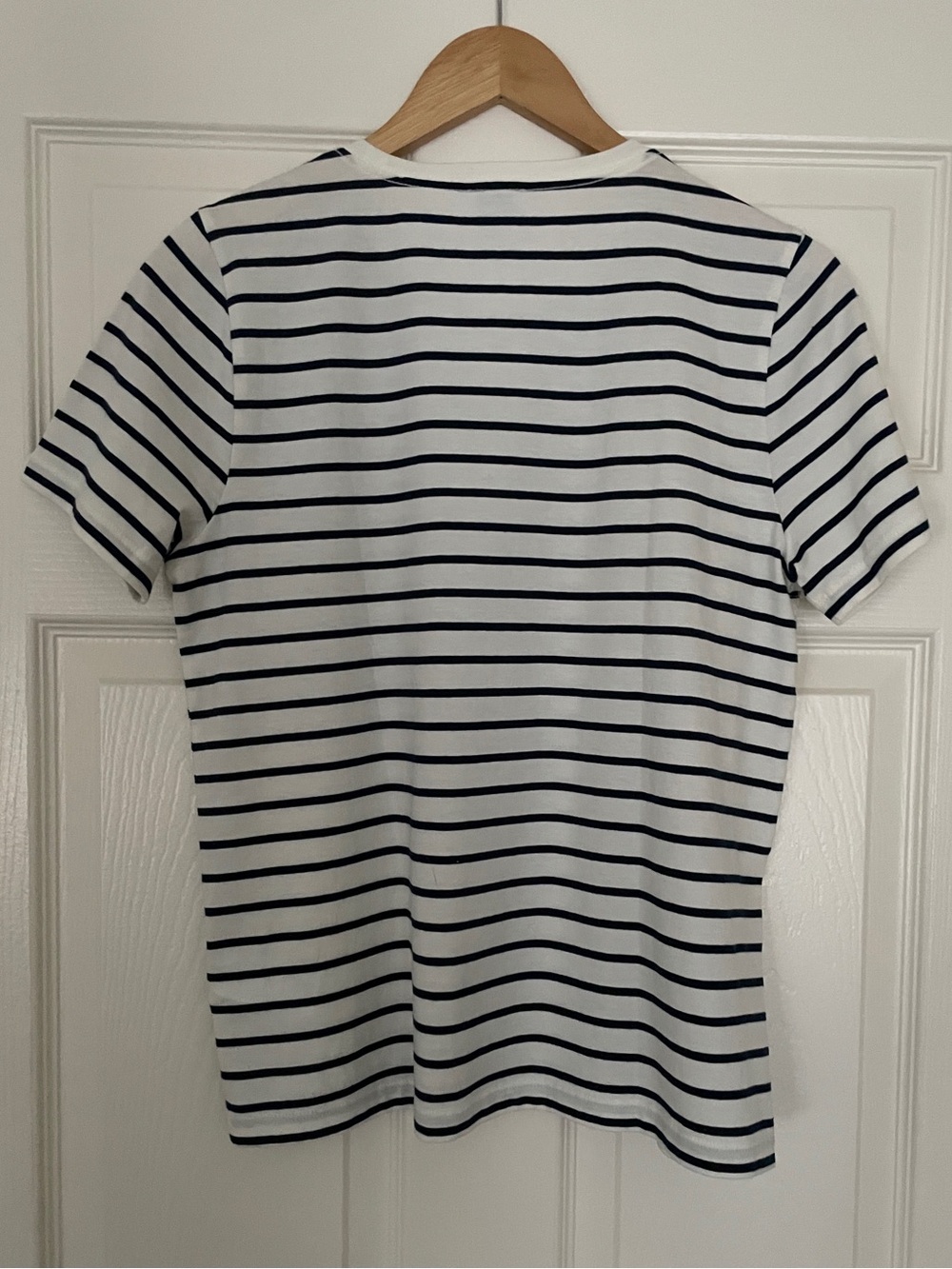 🪩 J. Crew White Tee with Navy Stripes and Silver Sequins 🪩 - Picture 3 of 5